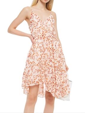 MAJE Risota Belted Asymmetrical Ruffle Hem Dress